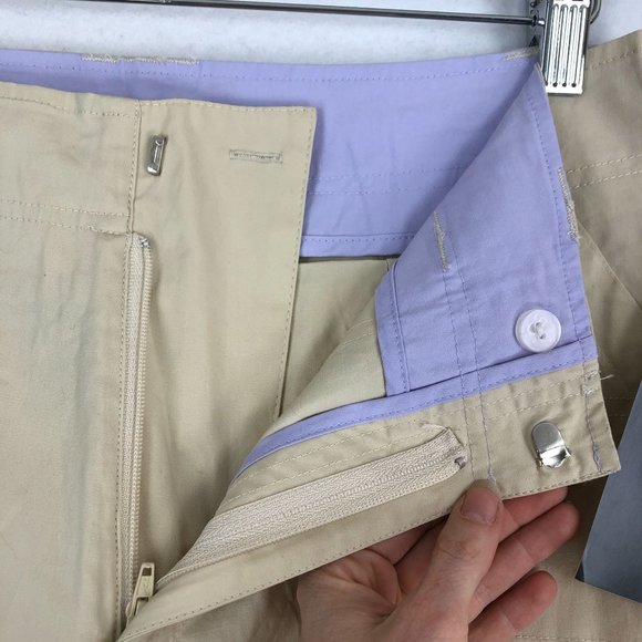 Motto NWT Women's Size 12 Beige Stretch Convertible Roll Tab Cropped Pants QVC - Picture 10 of 12